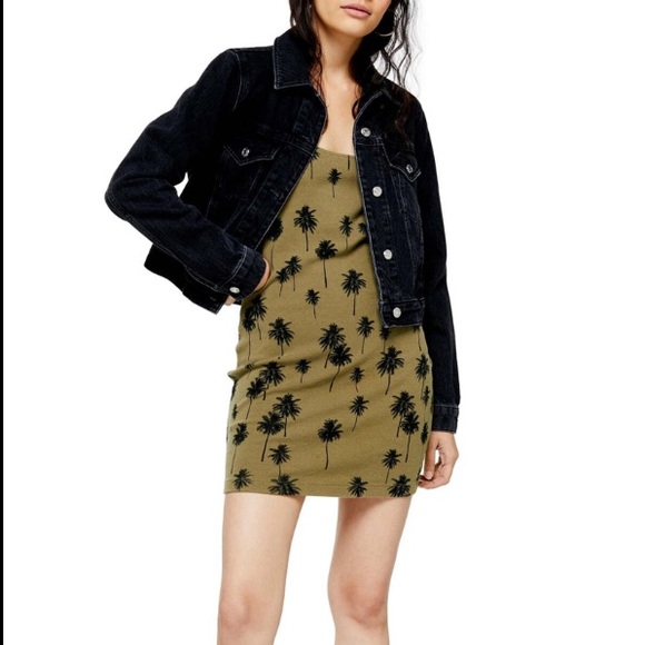 topshop palm print dress